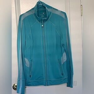 Tangerine Women's Lightweight Aqua Blue Casual Jacket with mesh detailing sz XL